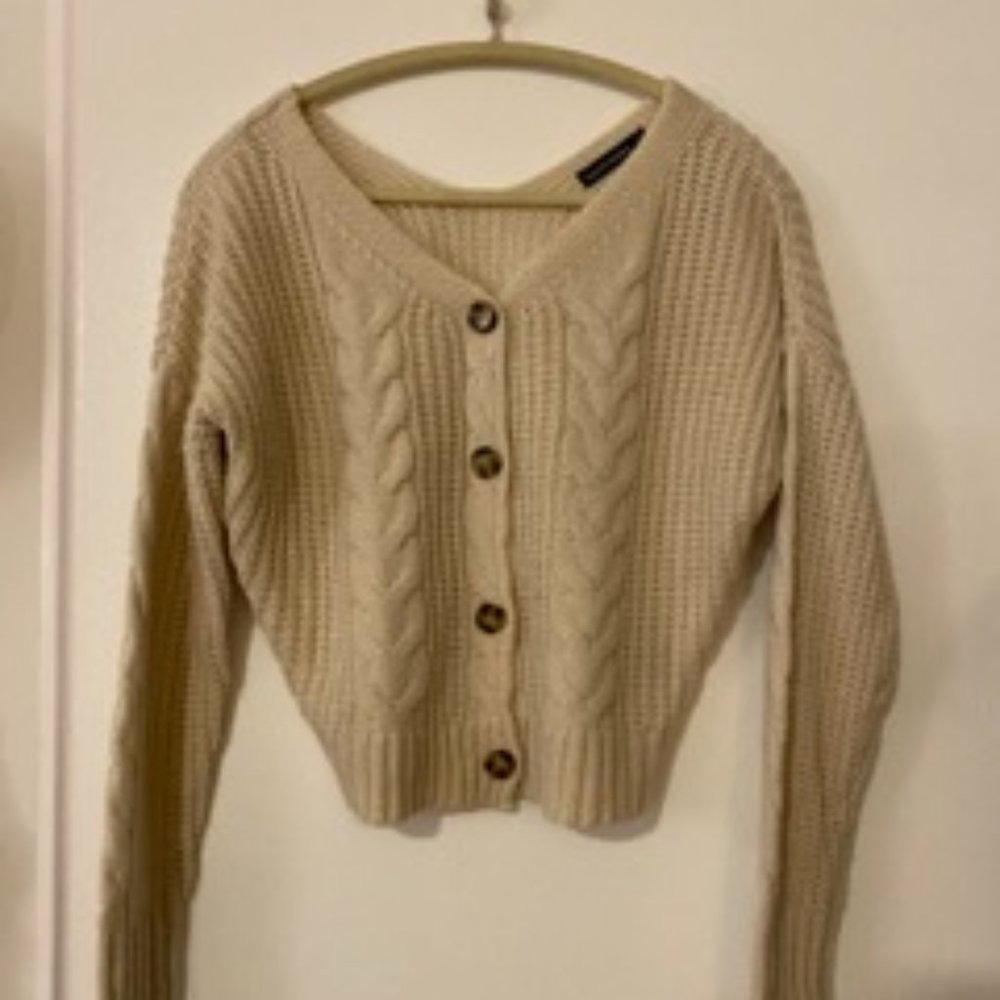 Size S Cream Button Up Sweater